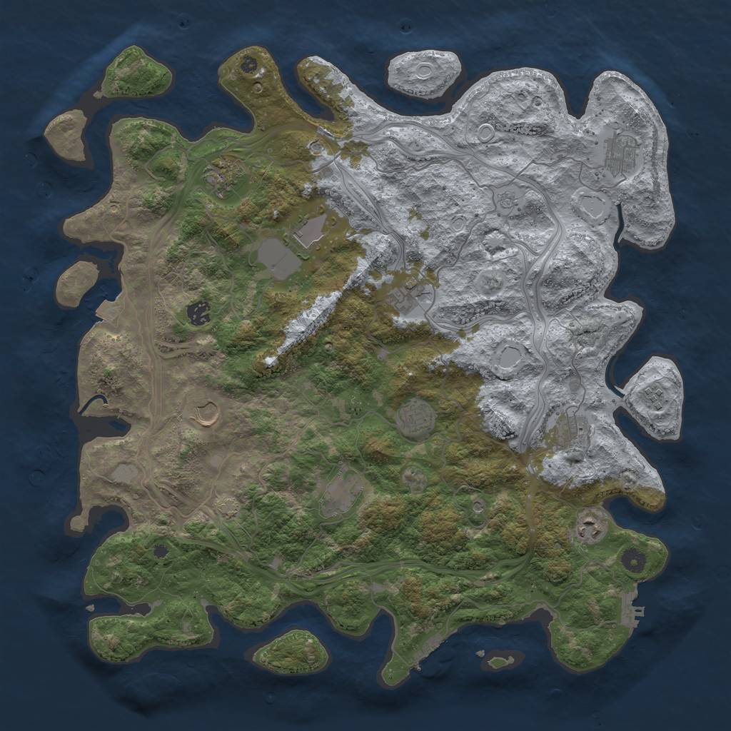 Rust Map: Procedural Map, Size: 4500, Seed: 1851932263, 19 Monuments