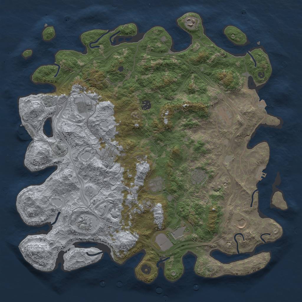 Rust Map: Procedural Map, Size: 4510, Seed: 1222, 19 Monuments