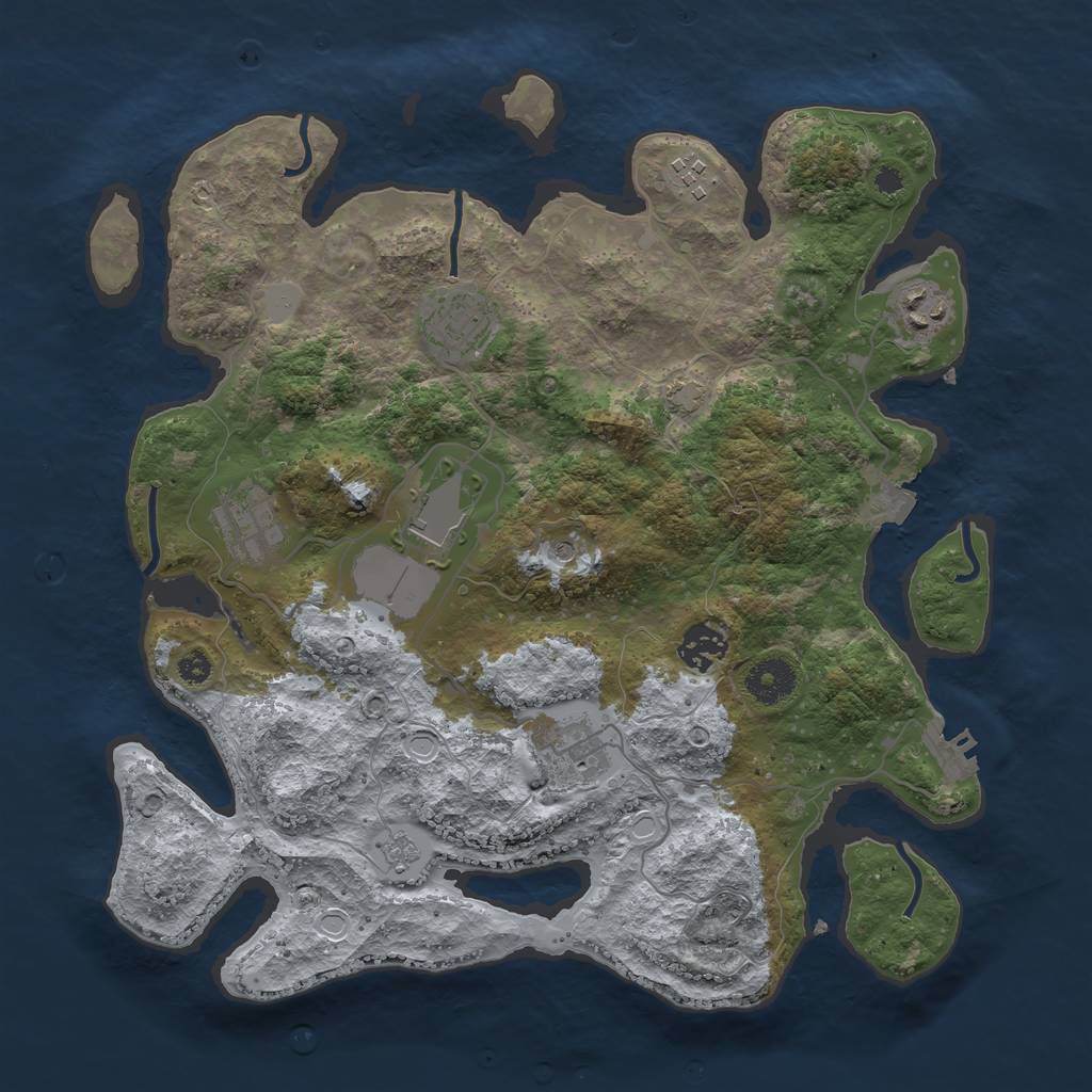 Rust Map: Procedural Map, Size: 3500, Seed: 89261169, 14 Monuments