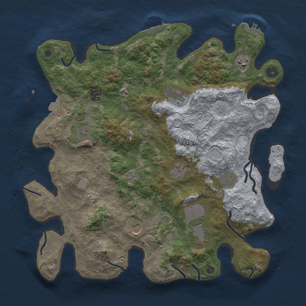 Rust Map: Procedural Map, Size: 4000, Seed: 2367368, 17 Monuments