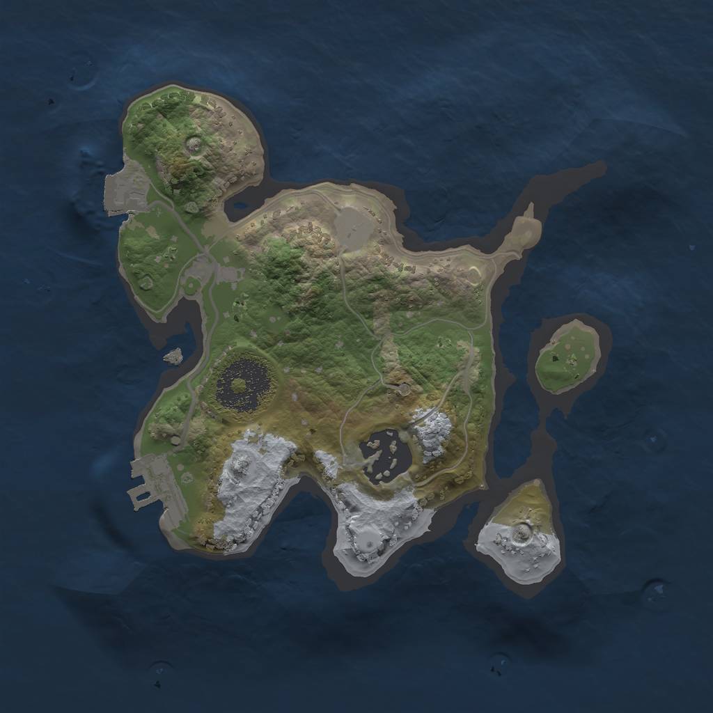 Rust Map: Procedural Map, Size: 2000, Seed: 13524, 5 Monuments