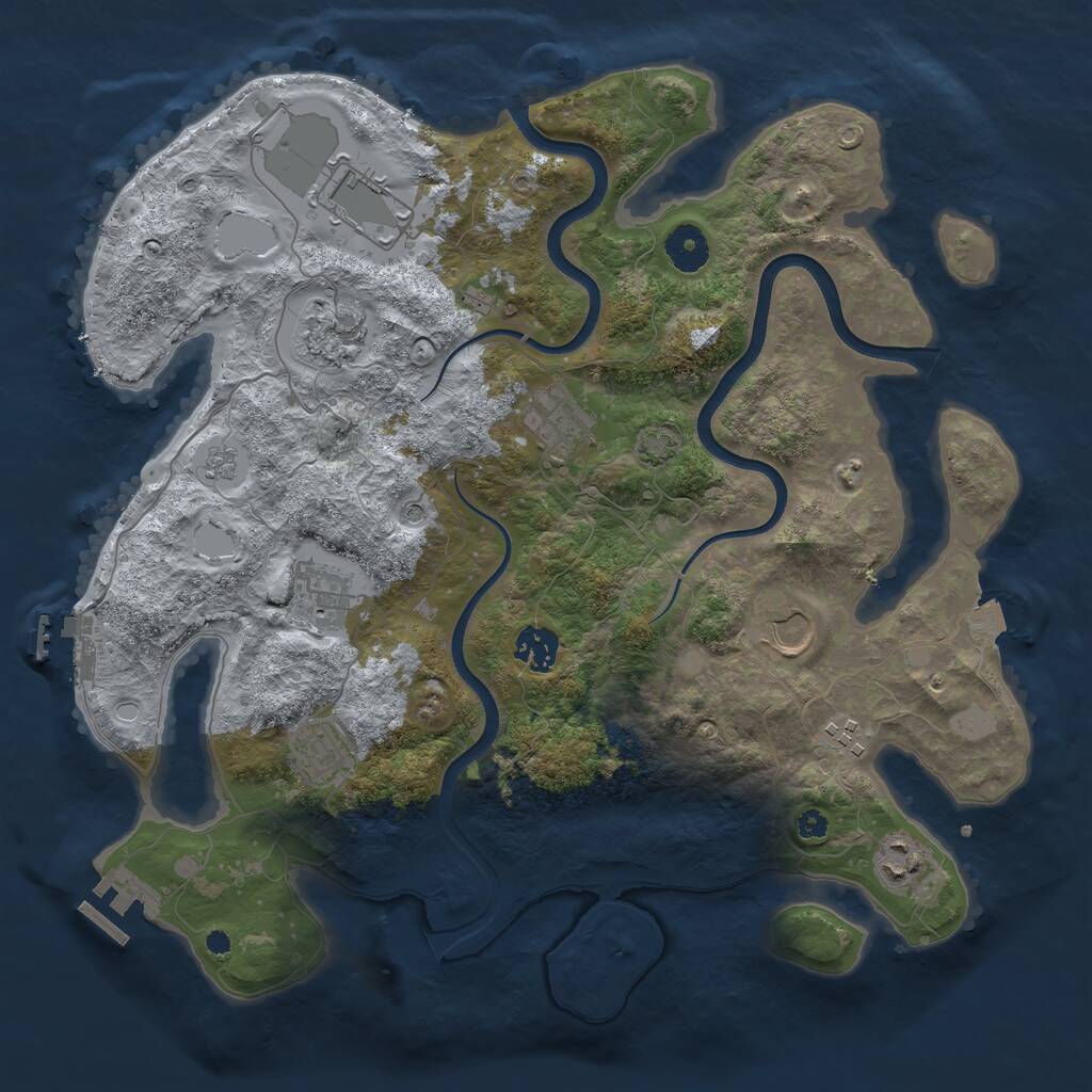 Rust Map: Procedural Map, Size: 3700, Seed: 1319379923, 15 Monuments