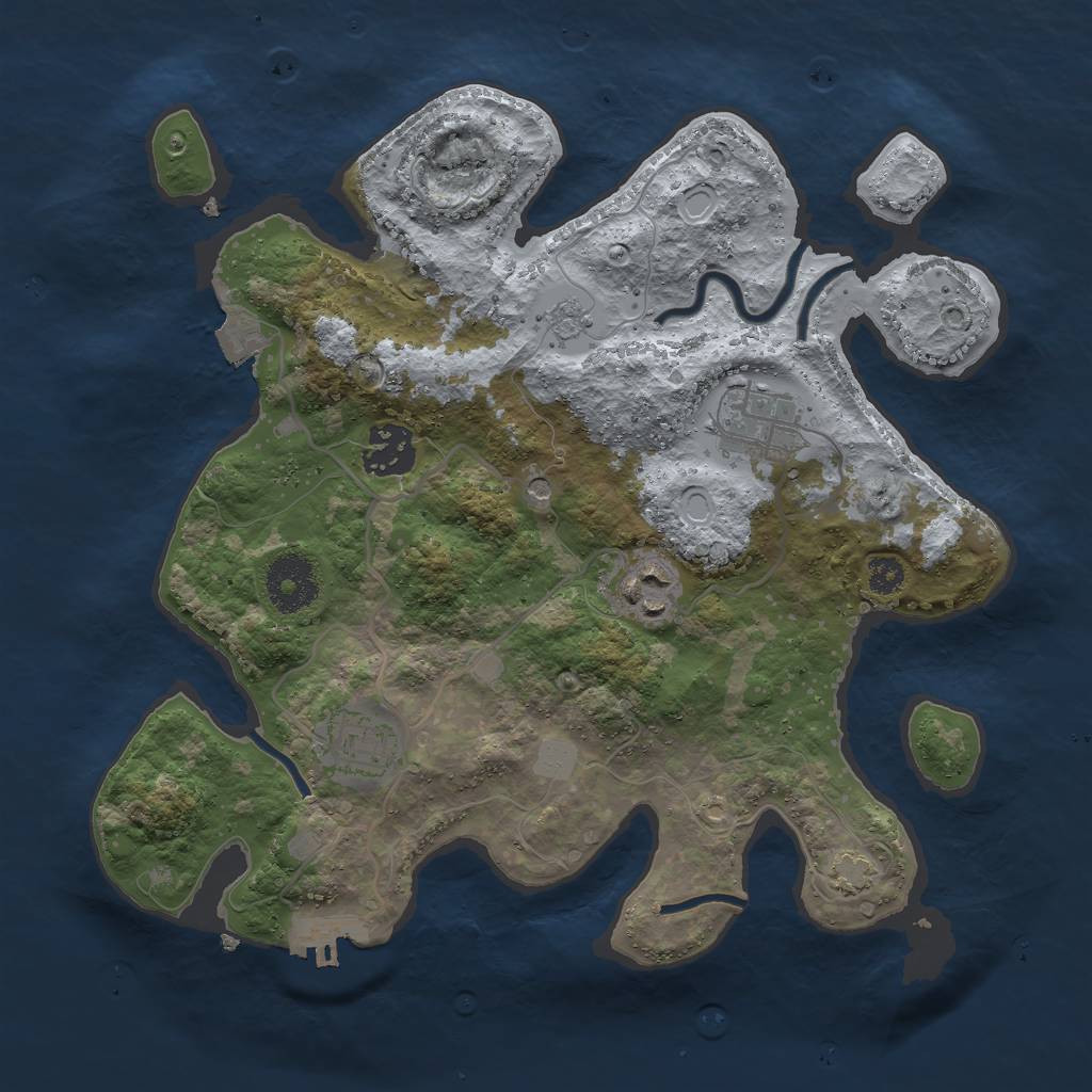 Rust Map: Procedural Map, Size: 3000, Seed: 700081058, 11 Monuments