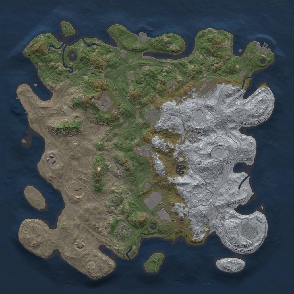 Rust Map: Procedural Map, Size: 4250, Seed: 119941950, 19 Monuments