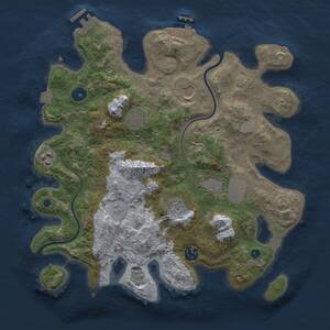 Thumbnail Rust Map: Procedural Map, Size: 3500, Seed: 655645, 13 Monuments