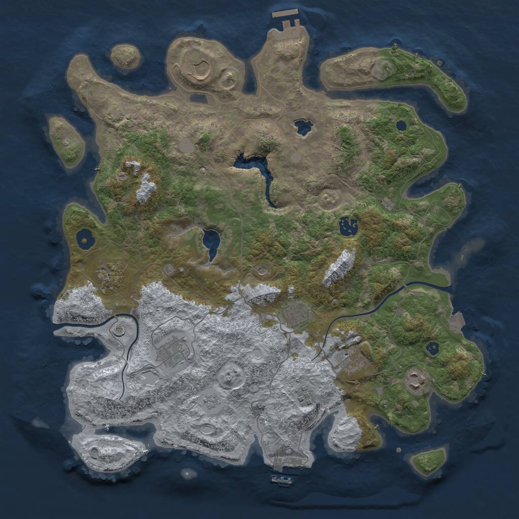 Rust Map: Procedural Map, Size: 4000, Seed: 3071978, 14 Monuments