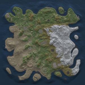 Thumbnail Rust Map: Procedural Map, Size: 4500, Seed: 1143931751, 19 Monuments