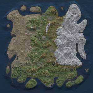 Thumbnail Rust Map: Procedural Map, Size: 4500, Seed: 684013587, 19 Monuments