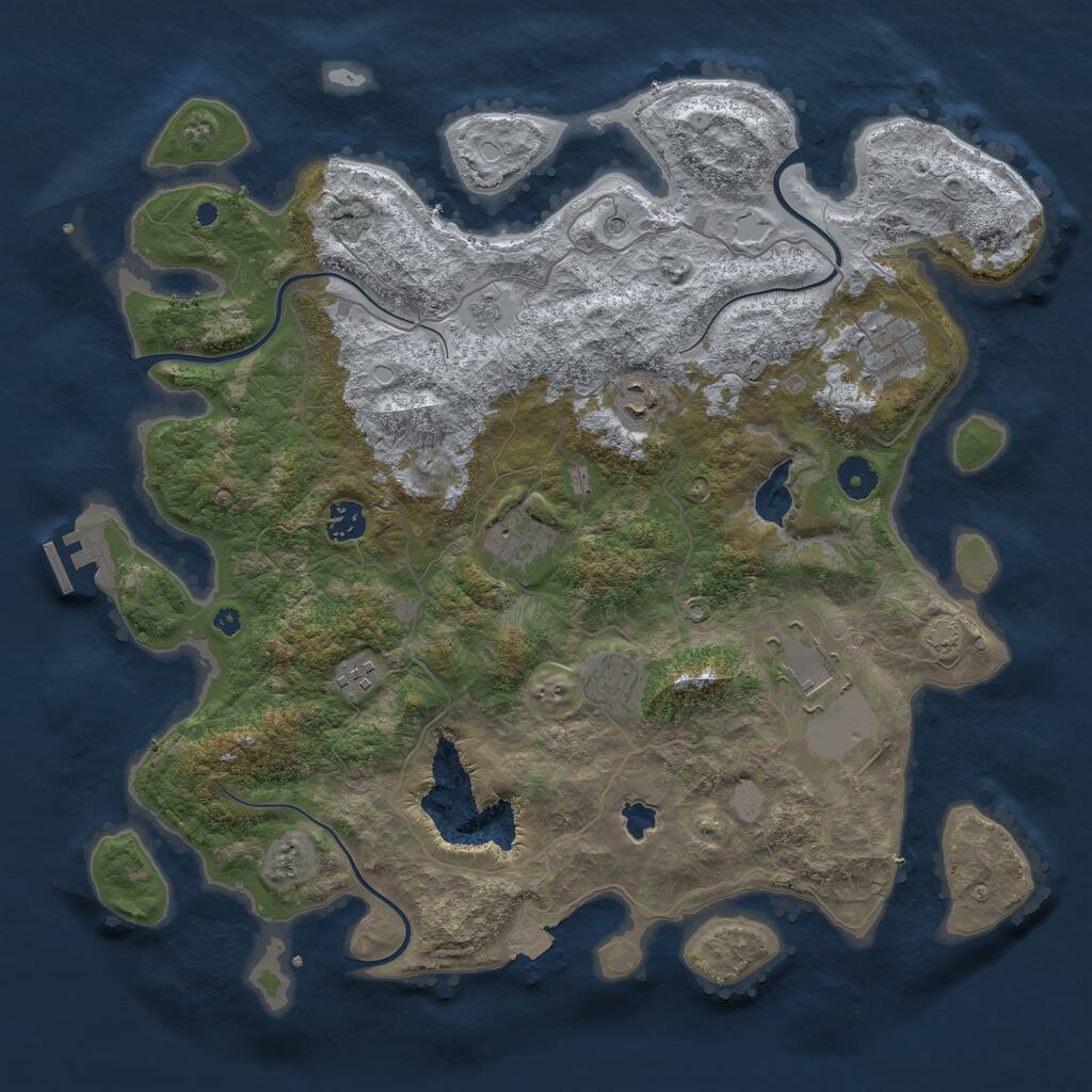 Rust Map: Procedural Map, Size: 4050, Seed: 289986083, 12 Monuments