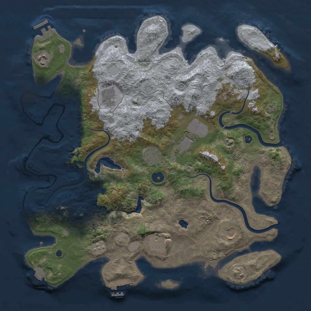 Rust Map: Procedural Map, Size: 4000, Seed: 6861, 14 Monuments