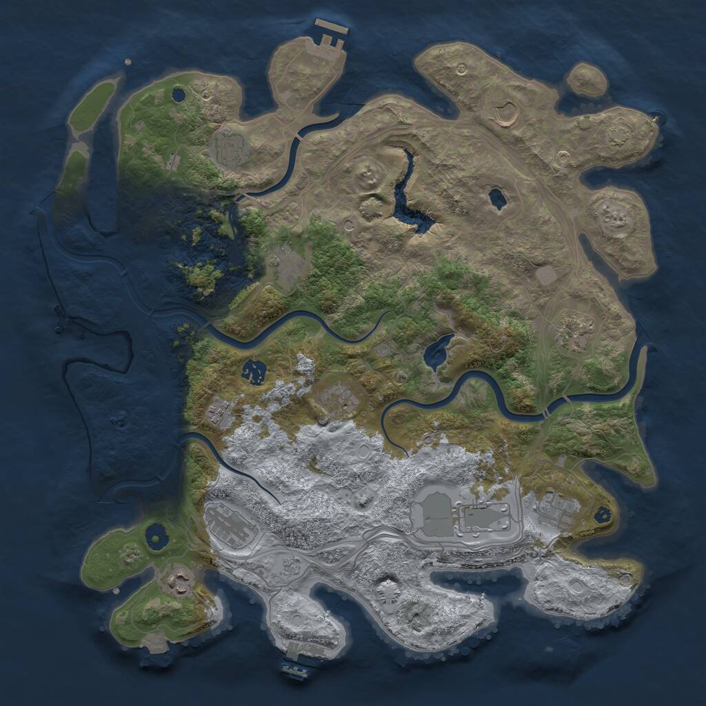 Rust Map: Procedural Map, Size: 4250, Seed: 1571263238, 17 Monuments
