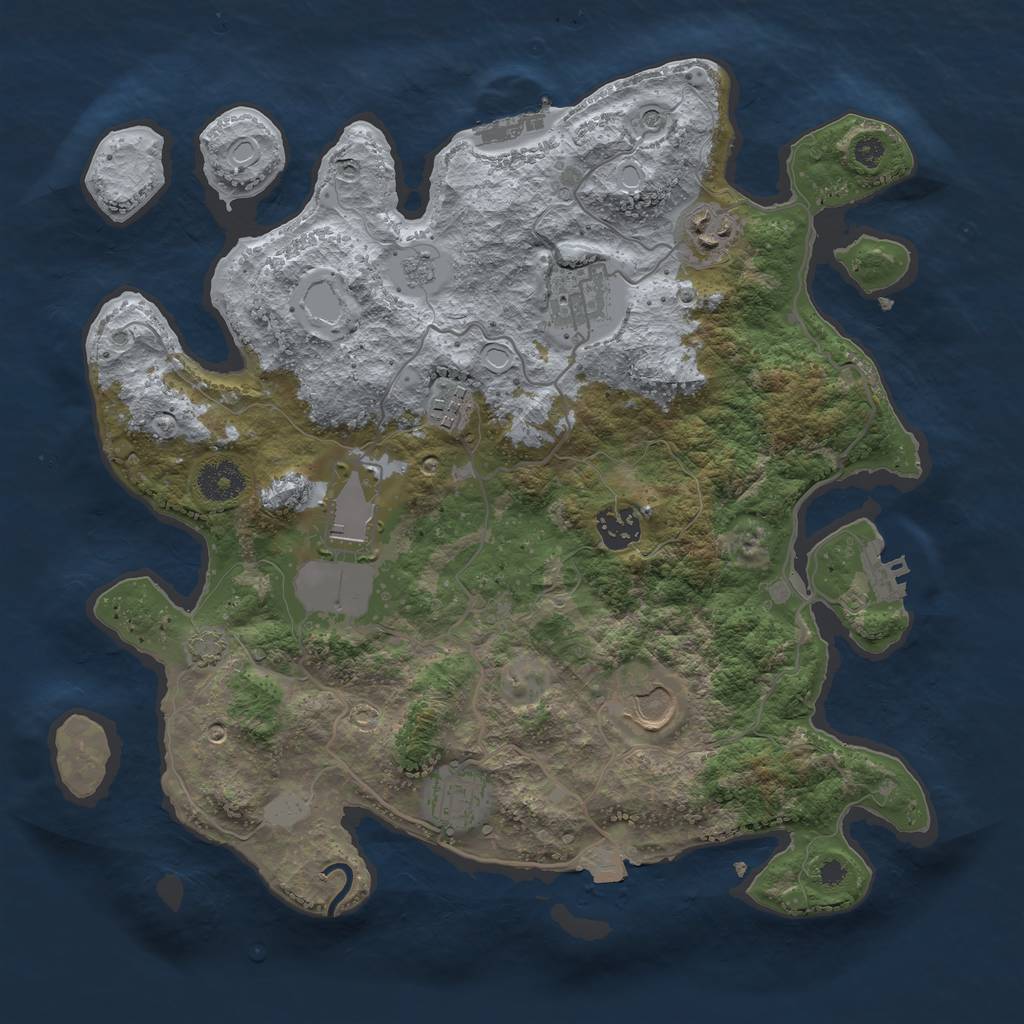 Rust Map: Procedural Map, Size: 3500, Seed: 1311772559, 15 Monuments
