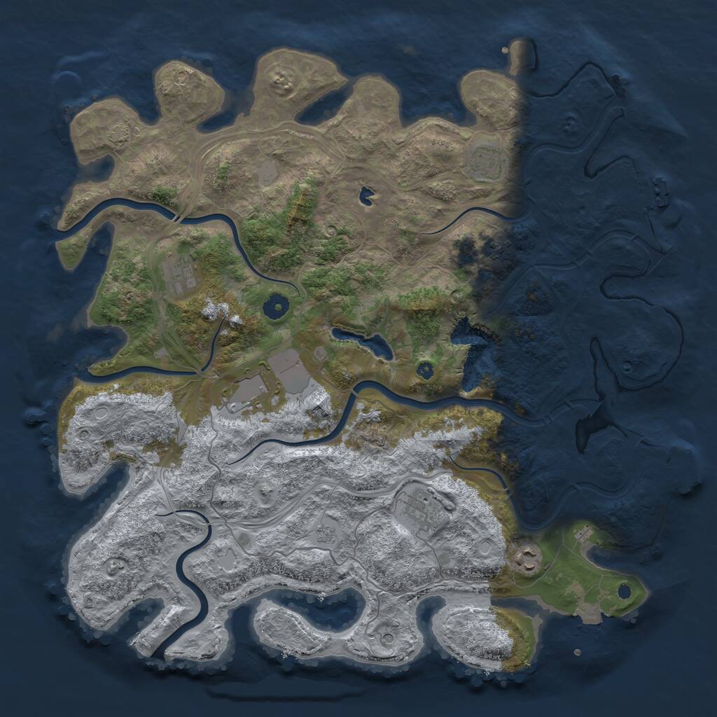 Rust Map: Procedural Map, Size: 4250, Seed: 1080417816, 12 Monuments