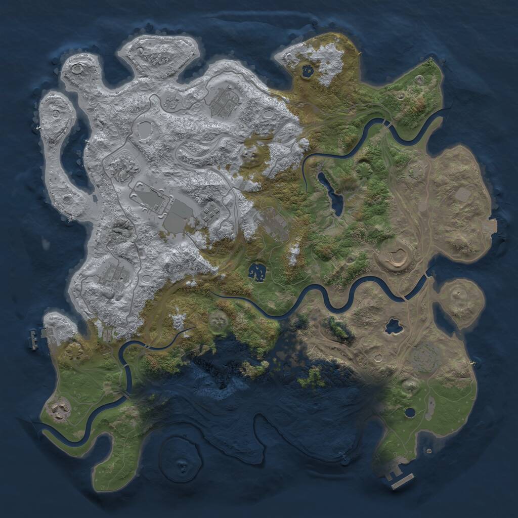 Rust Map: Procedural Map, Size: 4250, Seed: 8610, 17 Monuments