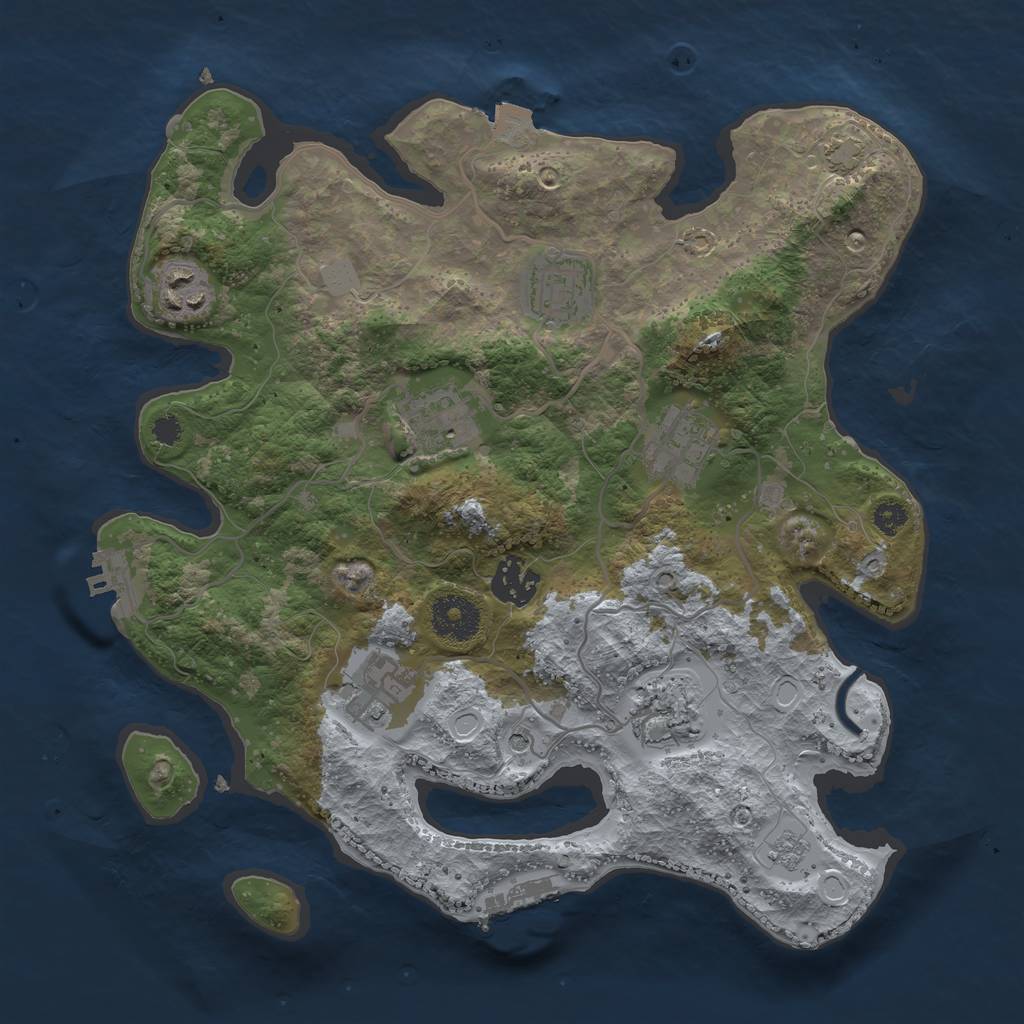 Rust Map: Procedural Map, Size: 3200, Seed: 456778, 15 Monuments