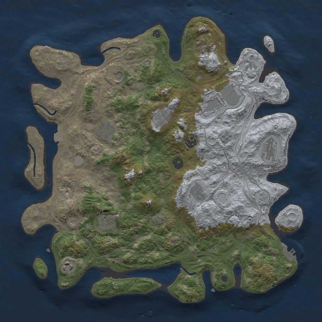 Rust Map: Procedural Map, Size: 4250, Seed: 1198007944, 18 Monuments