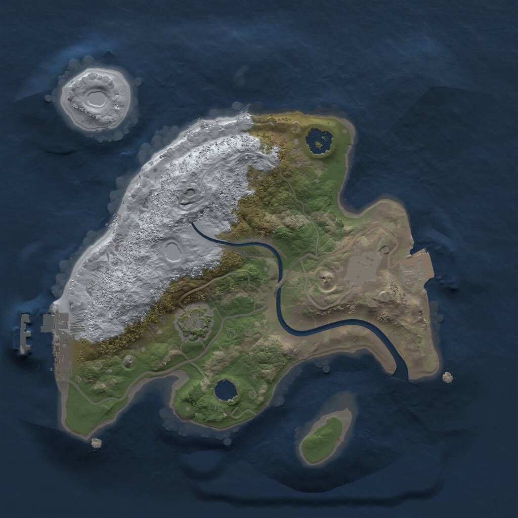 Rust Map: Procedural Map, Size: 2000, Seed: 2106470829, 3 Monuments