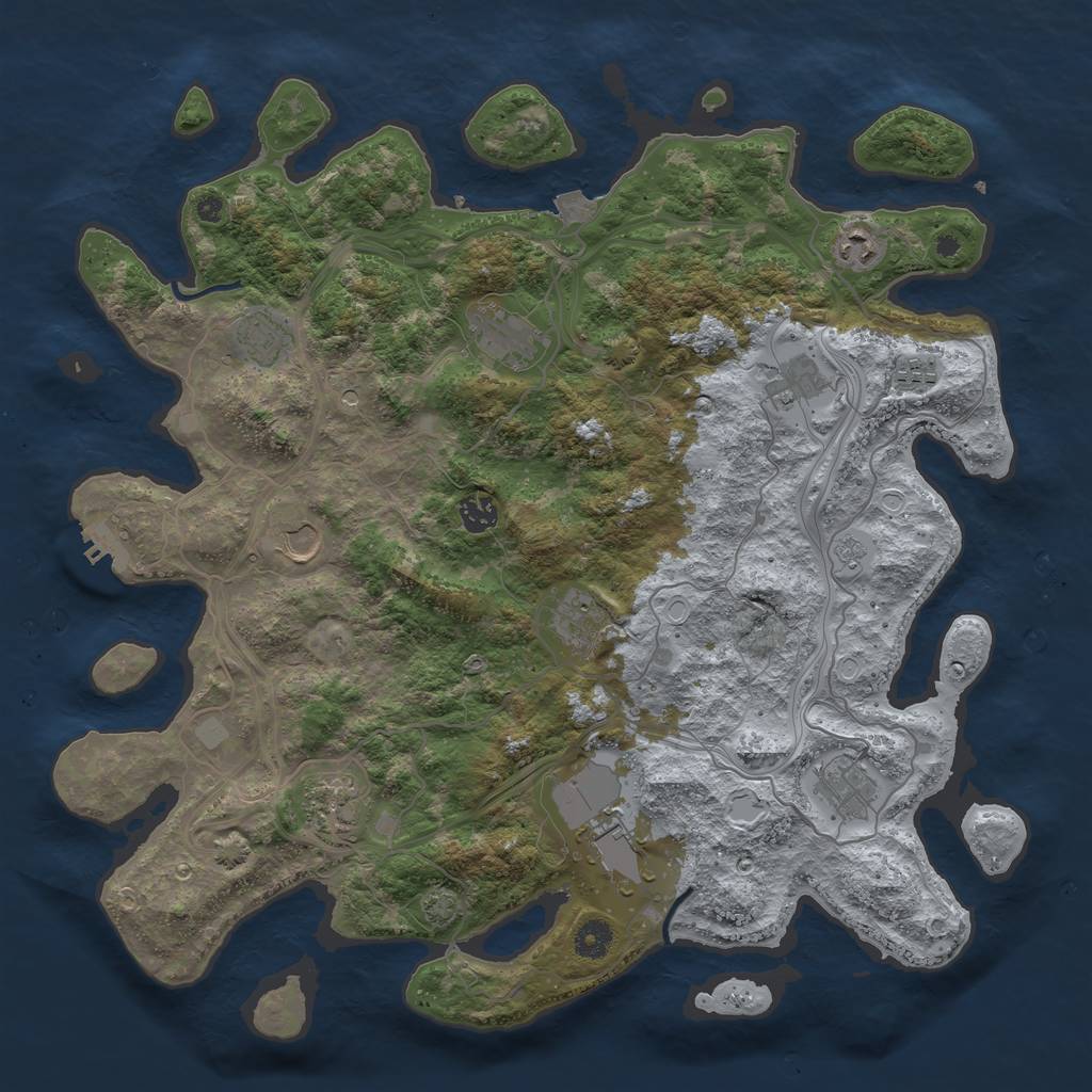 Rust Map: Procedural Map, Size: 4250, Seed: 70769, 18 Monuments