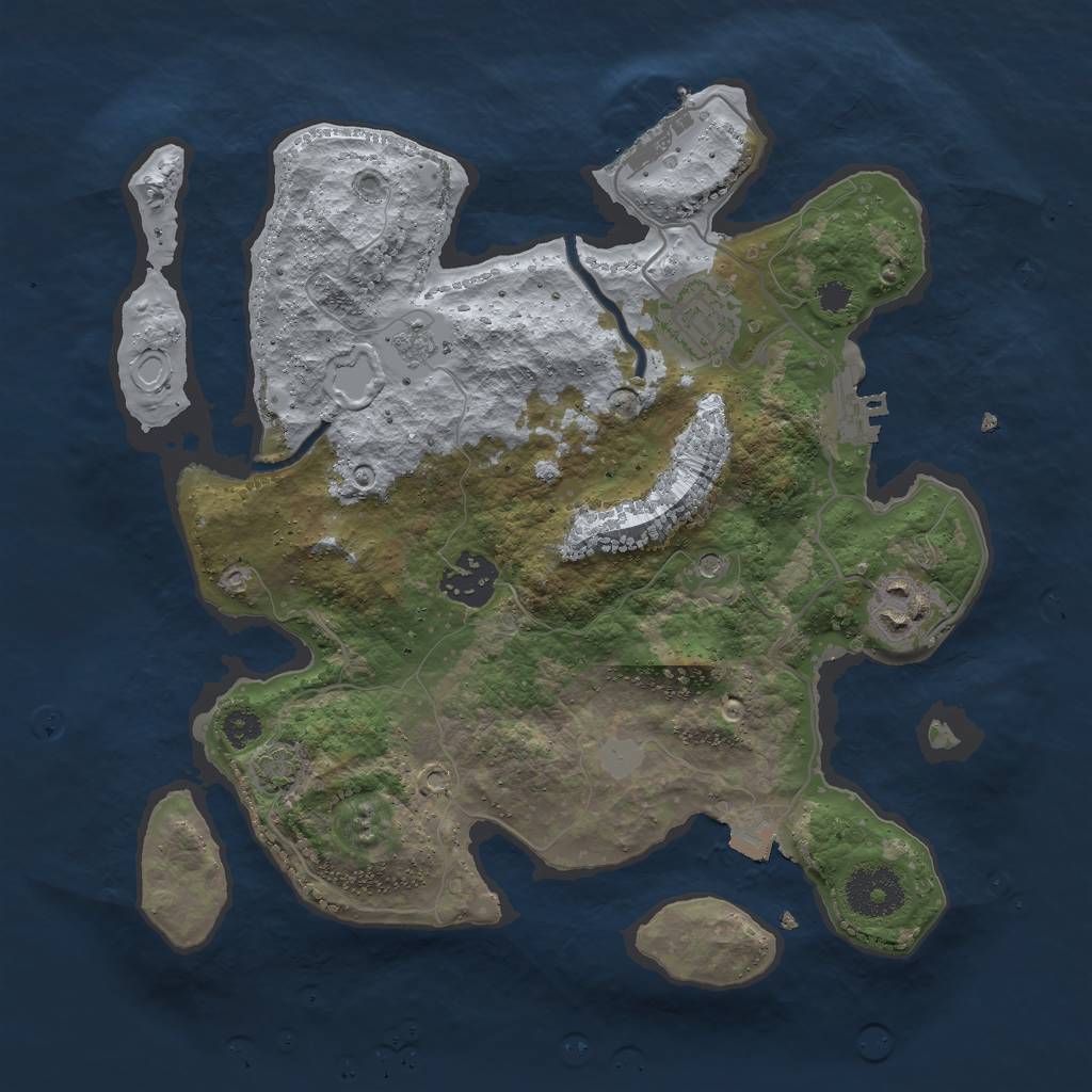 Rust Map: Procedural Map, Size: 3000, Seed: 680059828, 11 Monuments