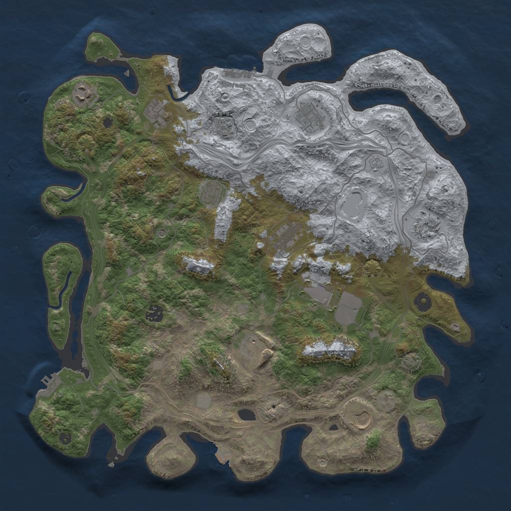 Rust Map: Procedural Map, Size: 4250, Seed: 511664782, 19 Monuments
