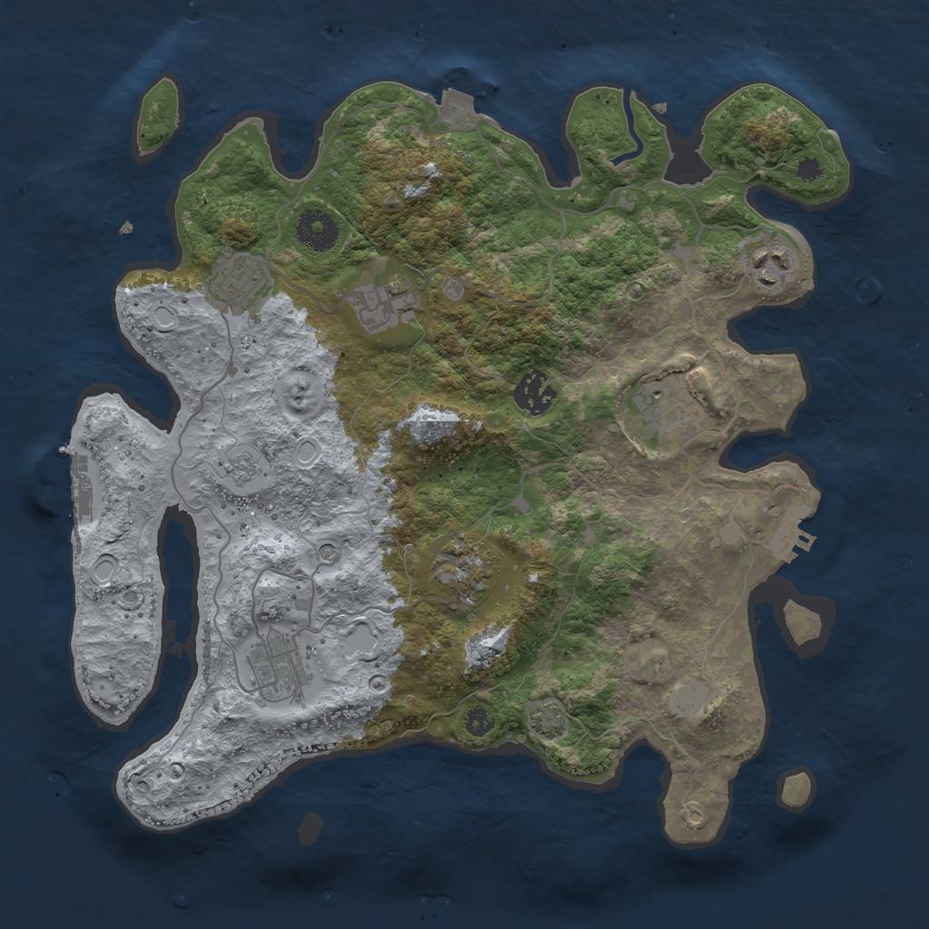 Rust Map: Procedural Map, Size: 3350, Seed: 51397416, 15 Monuments