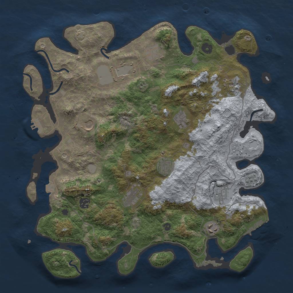 Rust Map: Procedural Map, Size: 4000, Seed: 20150503, 19 Monuments
