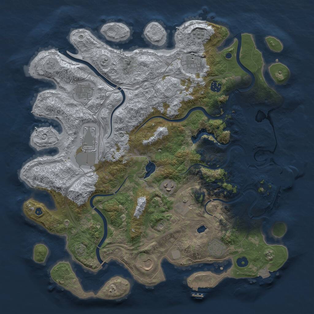 Rust Map: Procedural Map, Size: 4250, Seed: 2047703783, 15 Monuments