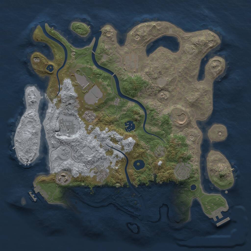 Rust Map: Procedural Map, Size: 3500, Seed: 37742, 15 Monuments