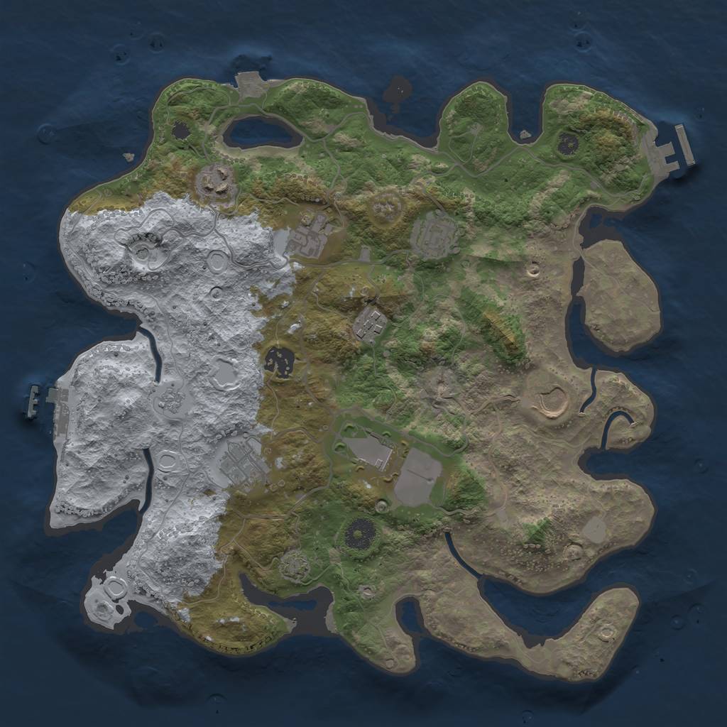 Rust Map: Procedural Map, Size: 3500, Seed: 508441522, 16 Monuments
