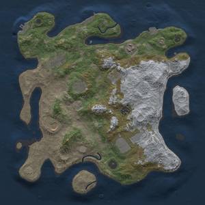 Thumbnail Rust Map: Procedural Map, Size: 3500, Seed: 990273, 16 Monuments