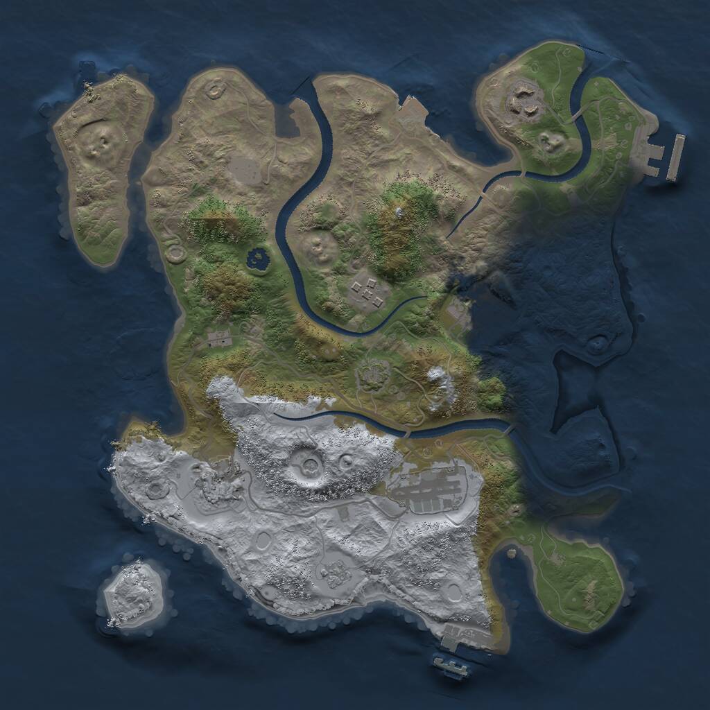 Rust Map: Procedural Map, Size: 3050, Seed: 6738, 11 Monuments