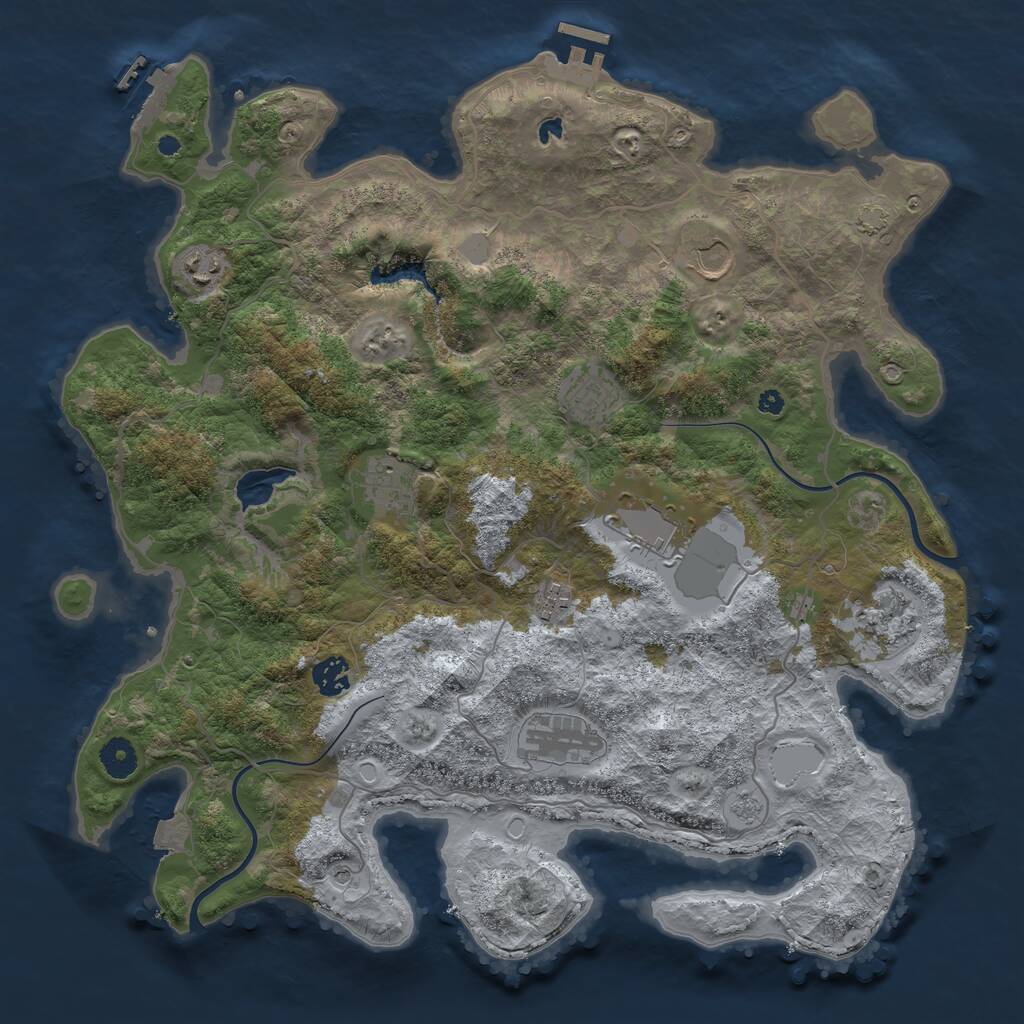 Rust Map: Procedural Map, Size: 4000, Seed: 633036296, 15 Monuments
