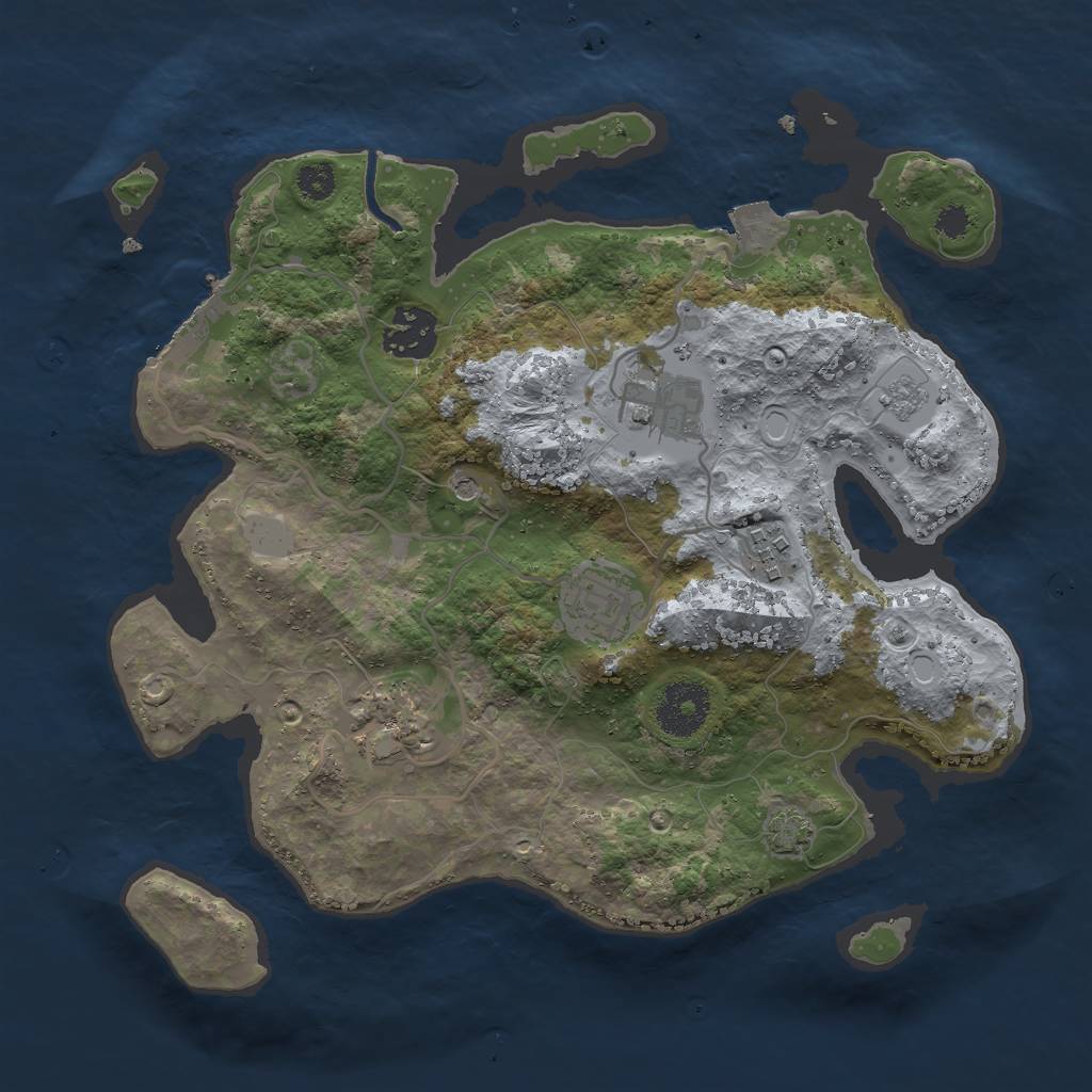 Rust Map: Procedural Map, Size: 3000, Seed: 5278163, 12 Monuments