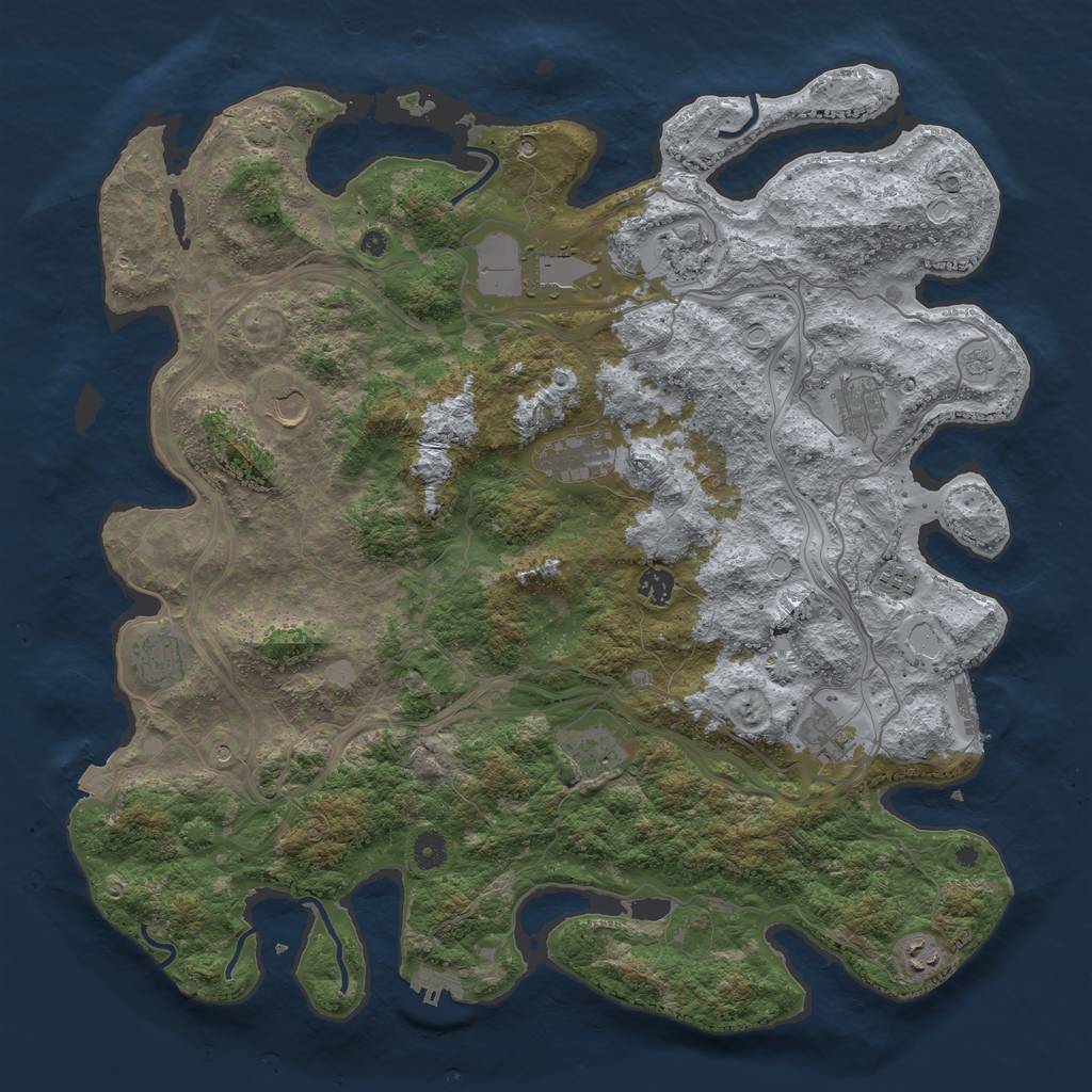 Rust Map: Procedural Map, Size: 4500, Seed: 1197986123, 19 Monuments