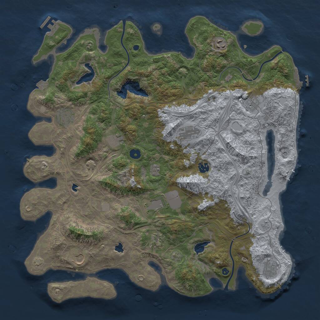 Rust Map: Procedural Map, Size: 4500, Seed: 29742958, 17 Monuments