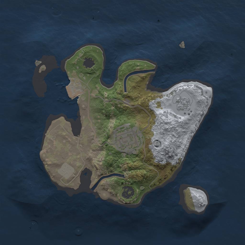 Rust Map: Procedural Map, Size: 1950, Seed: 245871211, 5 Monuments