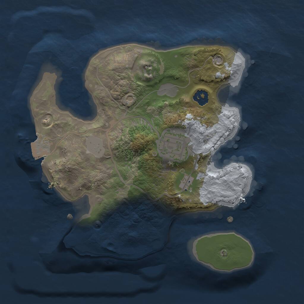 Rust Map: Procedural Map, Size: 2000, Seed: 1654099339, 2 Monuments