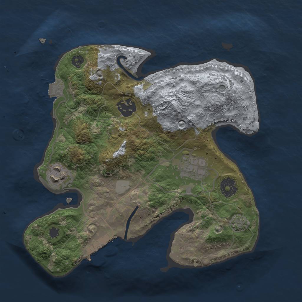 Rust Map: Procedural Map, Size: 2500, Seed: 618396, 8 Monuments