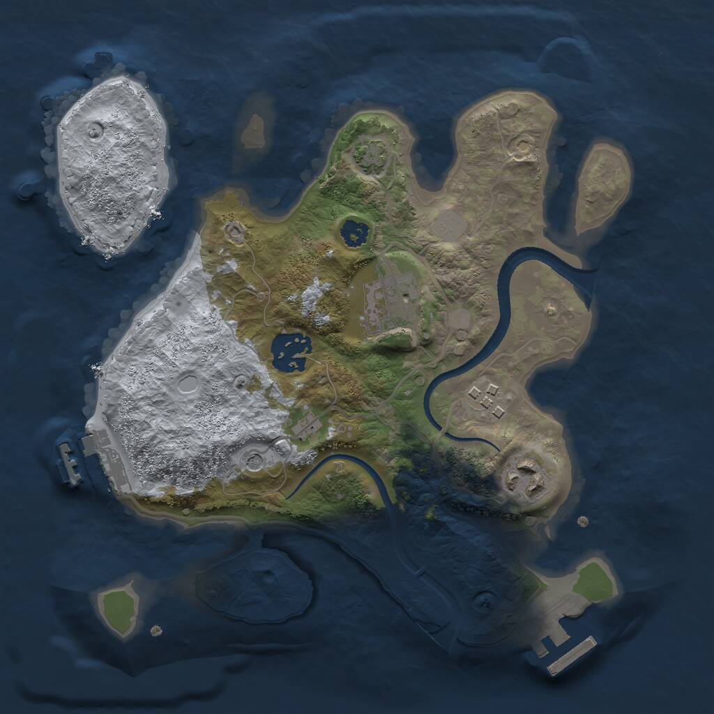 Rust Map: Procedural Map, Size: 2600, Seed: 601056250, 9 Monuments