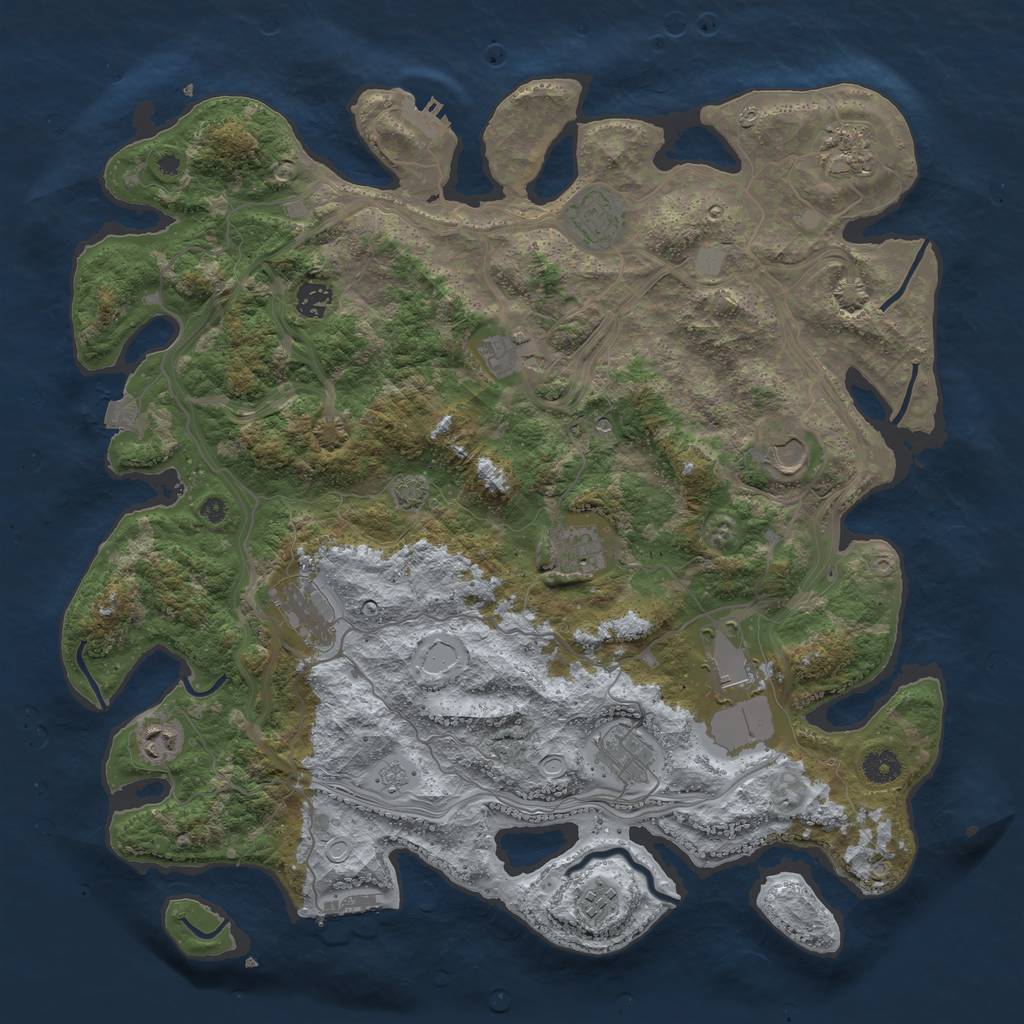 Rust Map: Procedural Map, Size: 4250, Seed: 1245344396, 19 Monuments