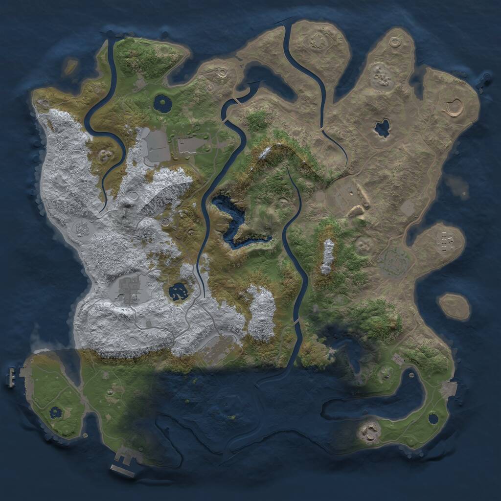 Rust Map: Procedural Map, Size: 4100, Seed: 2389, 15 Monuments