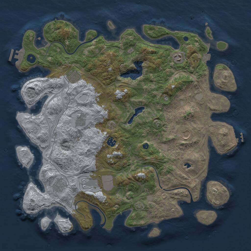 Rust Map: Procedural Map, Size: 4250, Seed: 2054760326, 14 Monuments