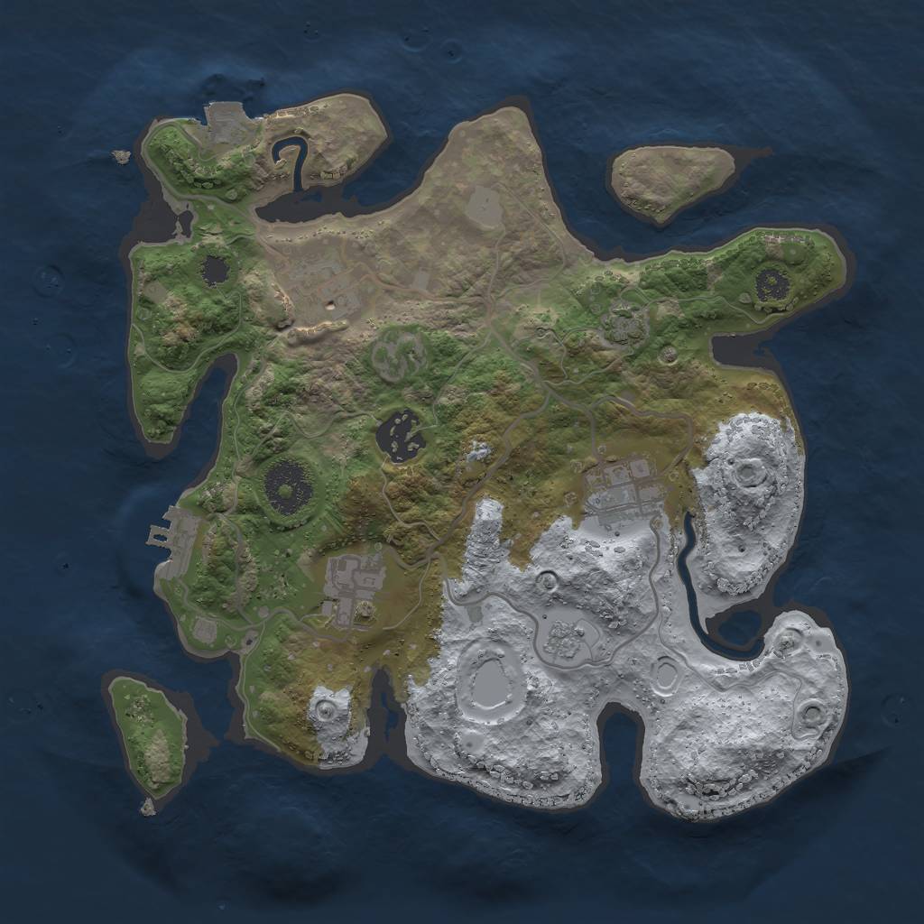 Rust Map: Procedural Map, Size: 2800, Seed: 45325, 10 Monuments