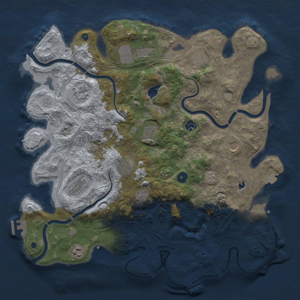 Rust Map: Procedural Map, Size: 4250, Seed: 2116085000, 17 Monuments
