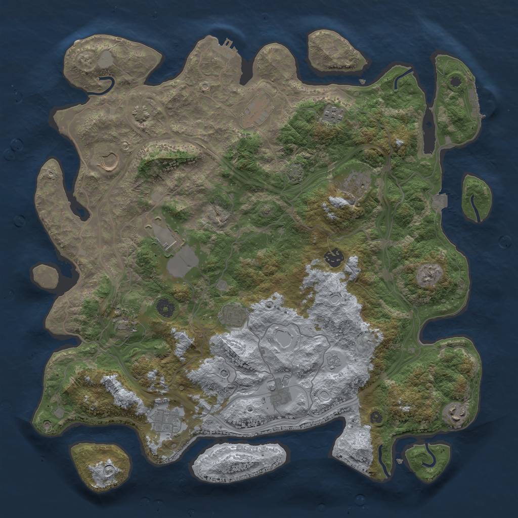 Rust Map: Procedural Map, Size: 4250, Seed: 1145101473, 19 Monuments
