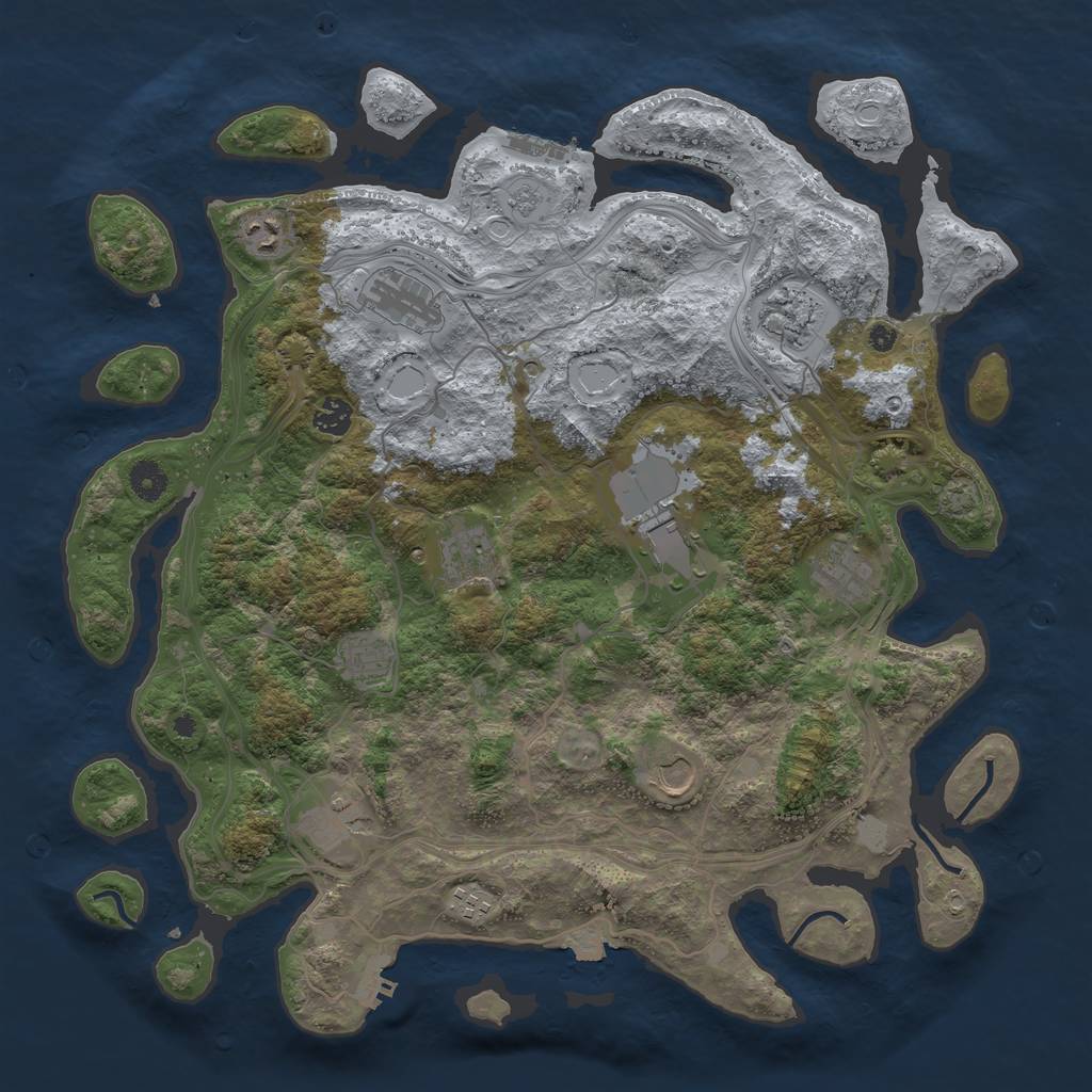Rust Map: Procedural Map, Size: 4250, Seed: 965810772, 19 Monuments
