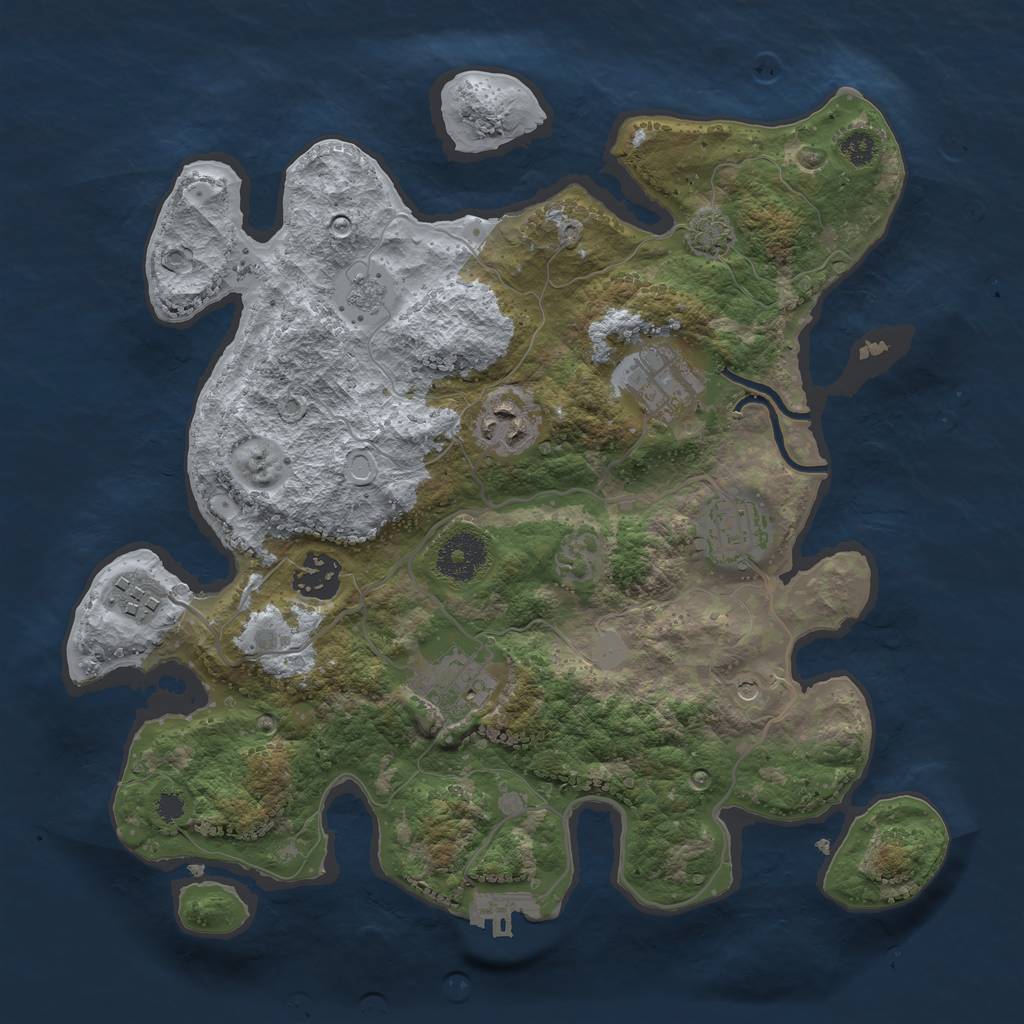 Rust Map: Procedural Map, Size: 3200, Seed: 1224, 13 Monuments