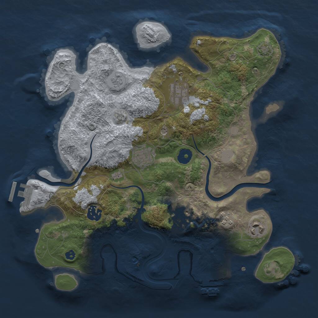 Rust Map: Procedural Map, Size: 3200, Seed: 1224, 12 Monuments
