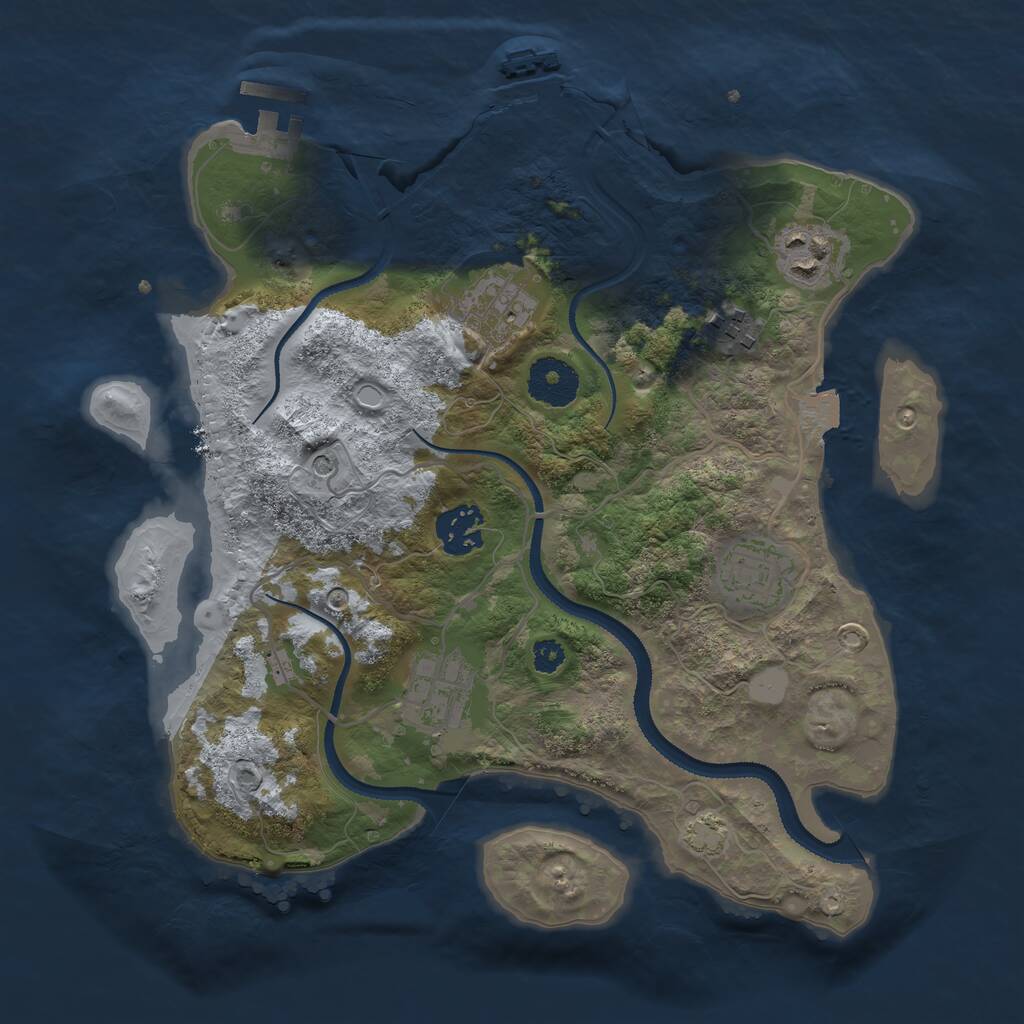 Rust Map: Procedural Map, Size: 3100, Seed: 69085927, 11 Monuments