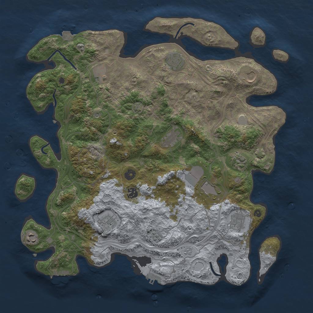 Rust Map: Procedural Map, Size: 4250, Seed: 965394171, 19 Monuments